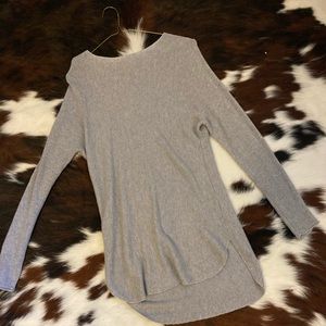 Long Sleeve Grey Knit Sweater
